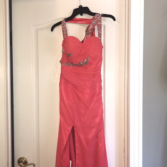 Coral Prom Dress, Formal Dress - Picture 2 of 8